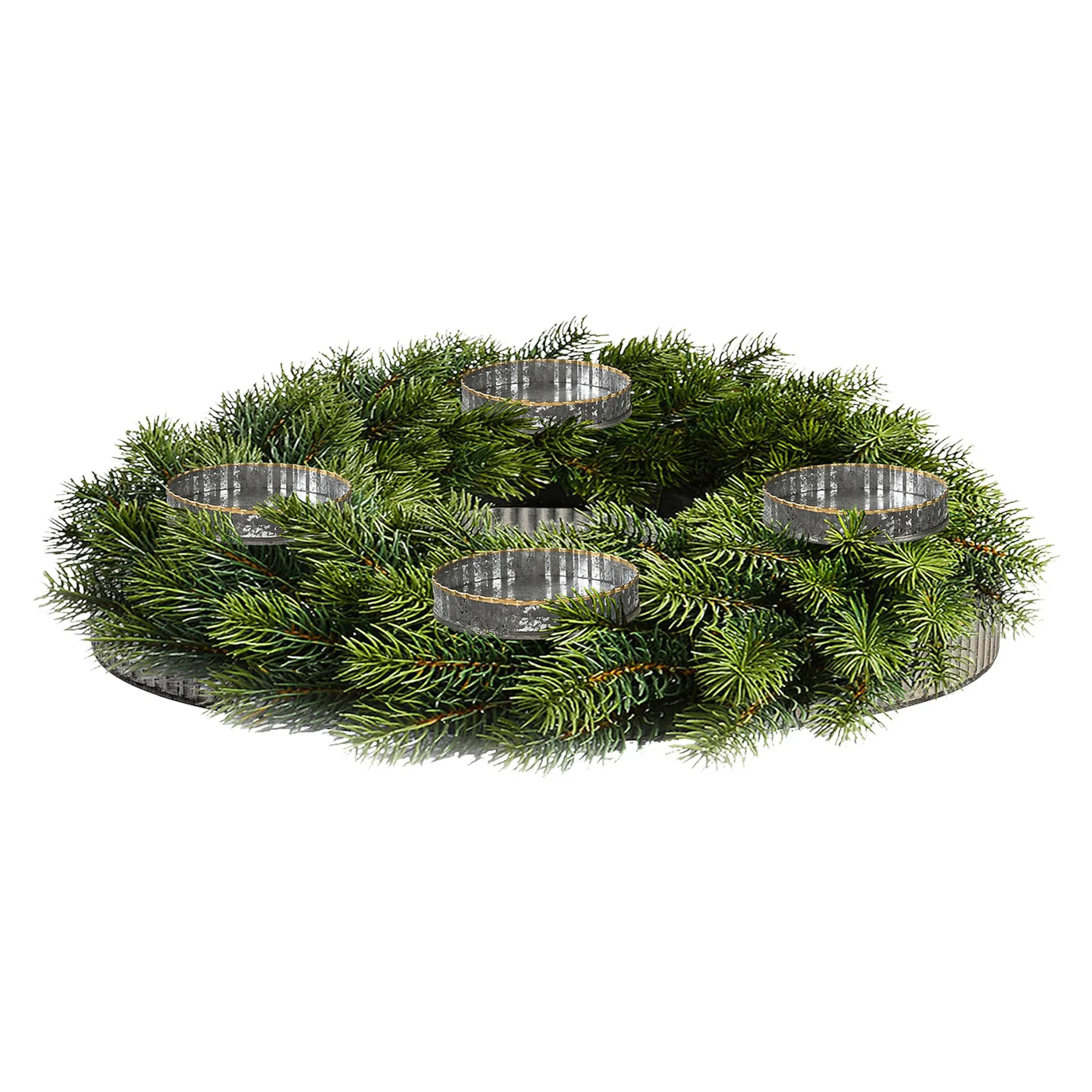 Adventskranz-Set Silber/Grau^Depot Fashion