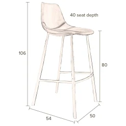 Dutchbone Samt-Barstuhl Franky^Depot Flash Sale