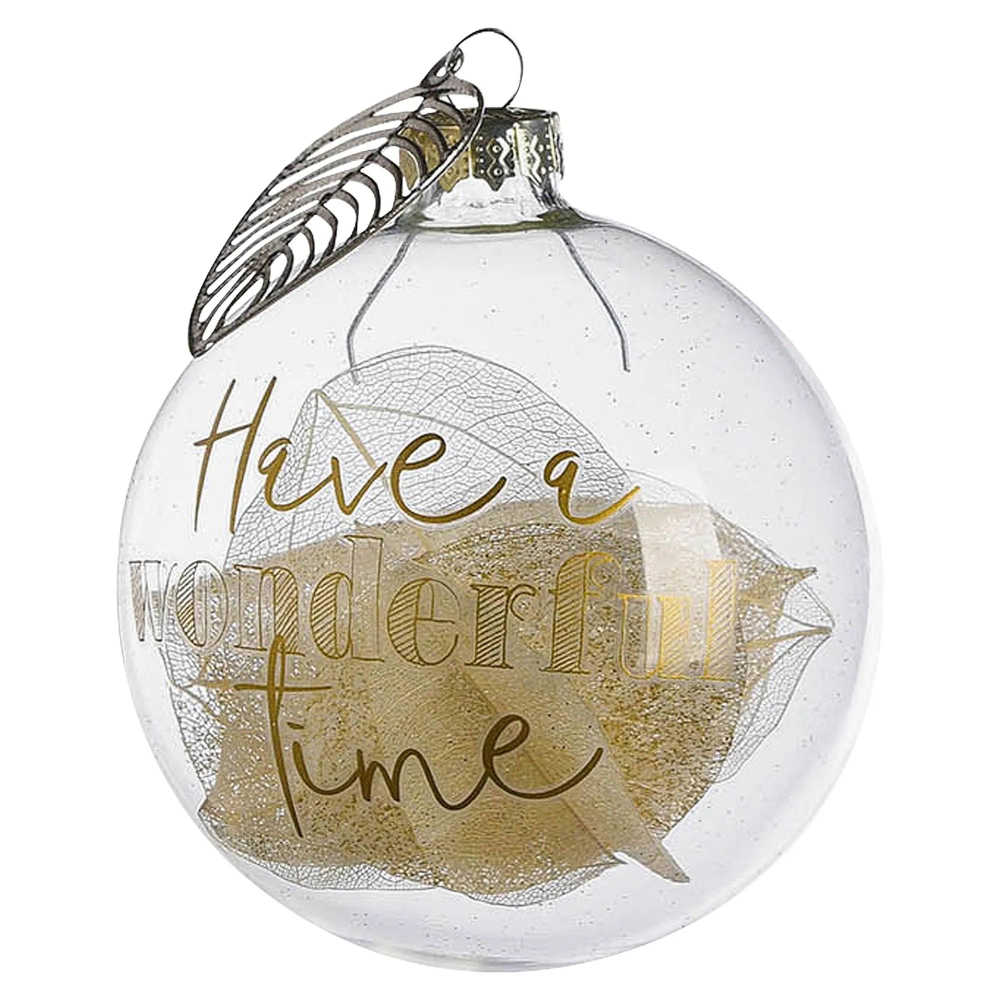 Glas-Weihnachtskugel Filled Leaves^Depot Hot