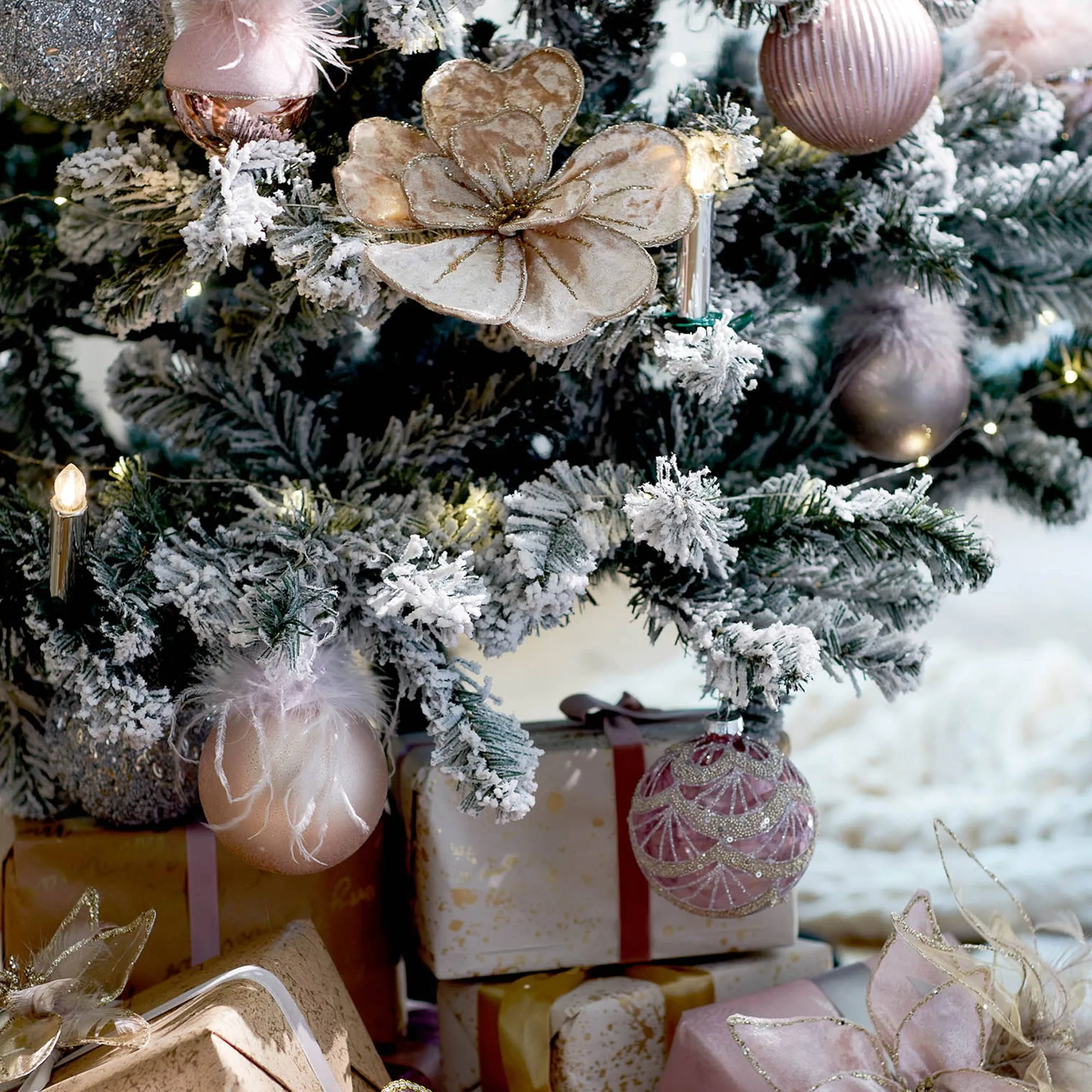 Glas-Weihnachtskugel Glancy Feather^Depot Outlet