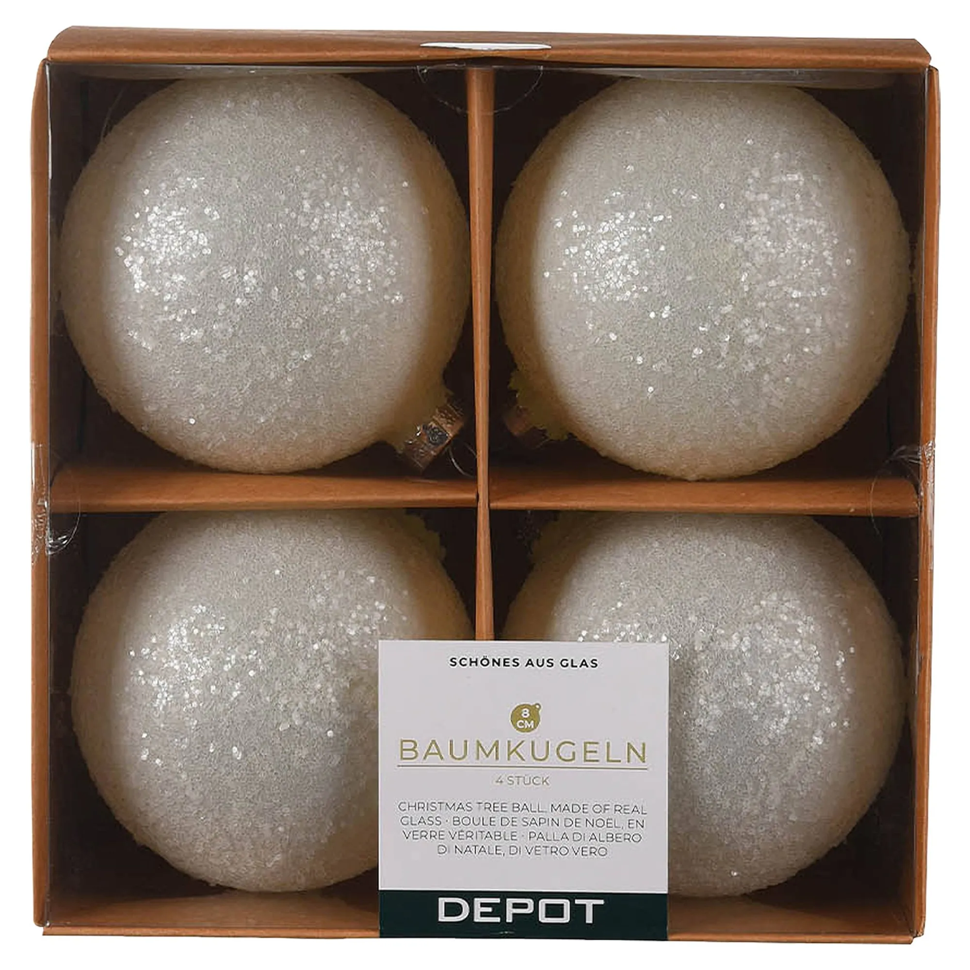 Glas-Weihnachtskugel Glimmer^Depot Shop