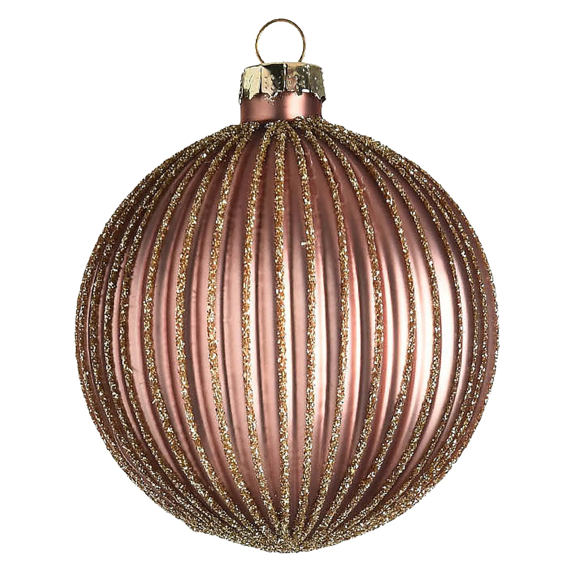 Glas-Weihnachtskugel Glitterstripe^Depot Flash Sale