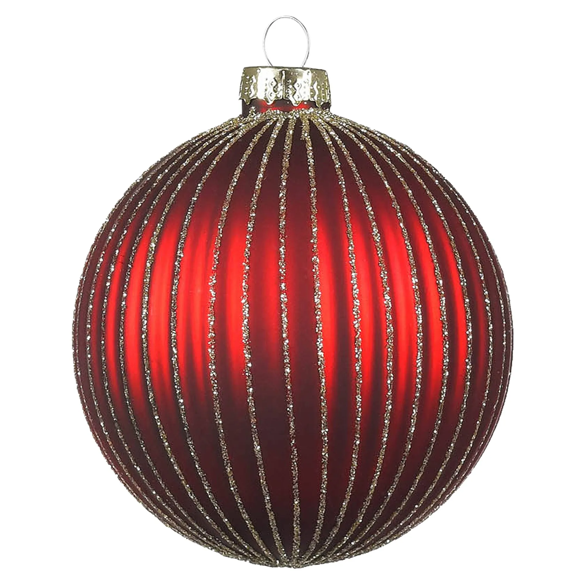 Glas-Weihnachtskugel Glitterstripe^Depot Discount