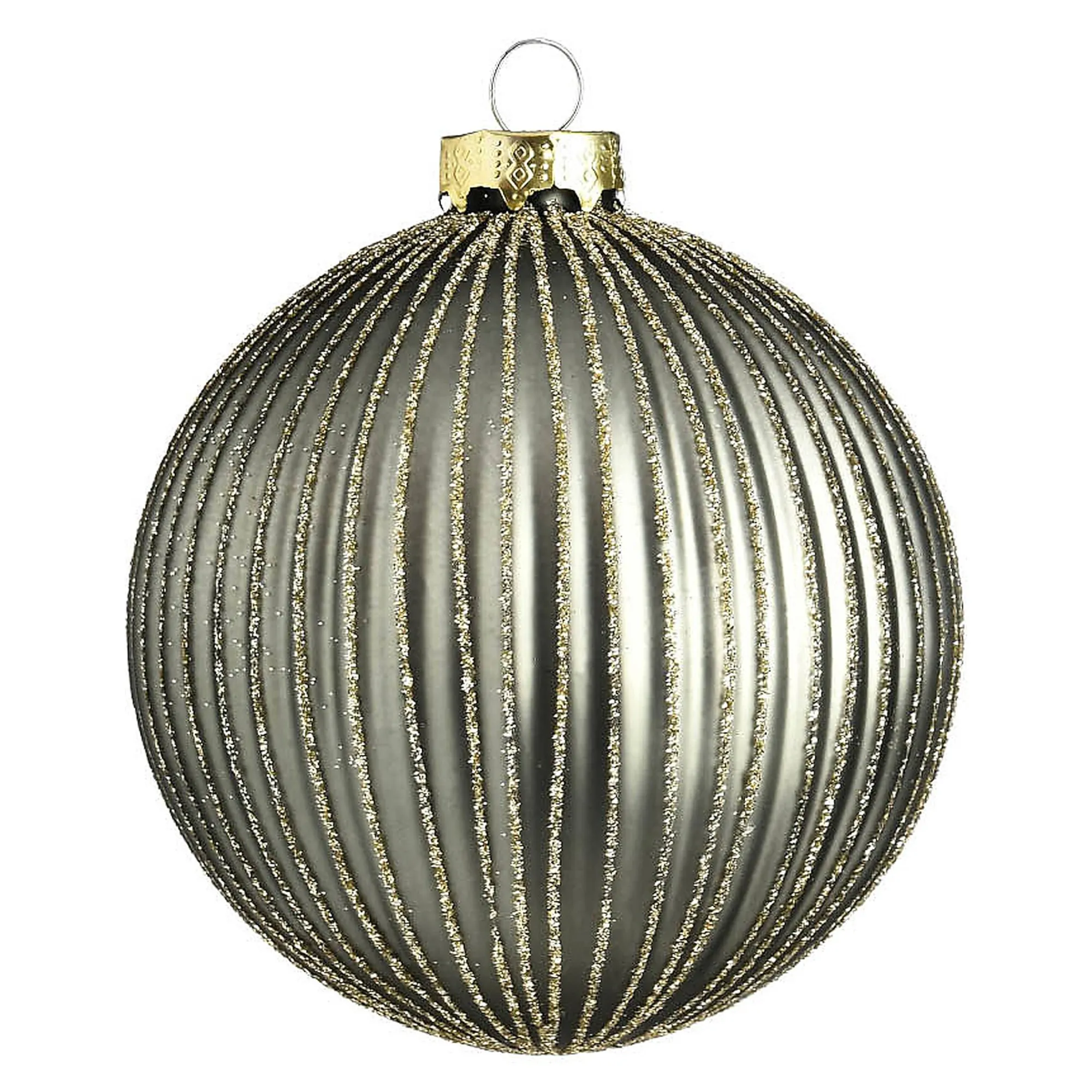 Glas-Weihnachtskugel Glitterstripe^Depot Best
