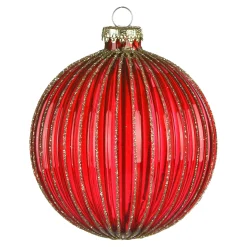 Glas-Weihnachtskugel Rille^Depot Clearance
