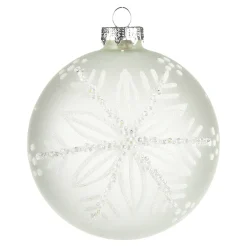 Glas-Weihnachtskugel Schneeflocke^Depot Cheap