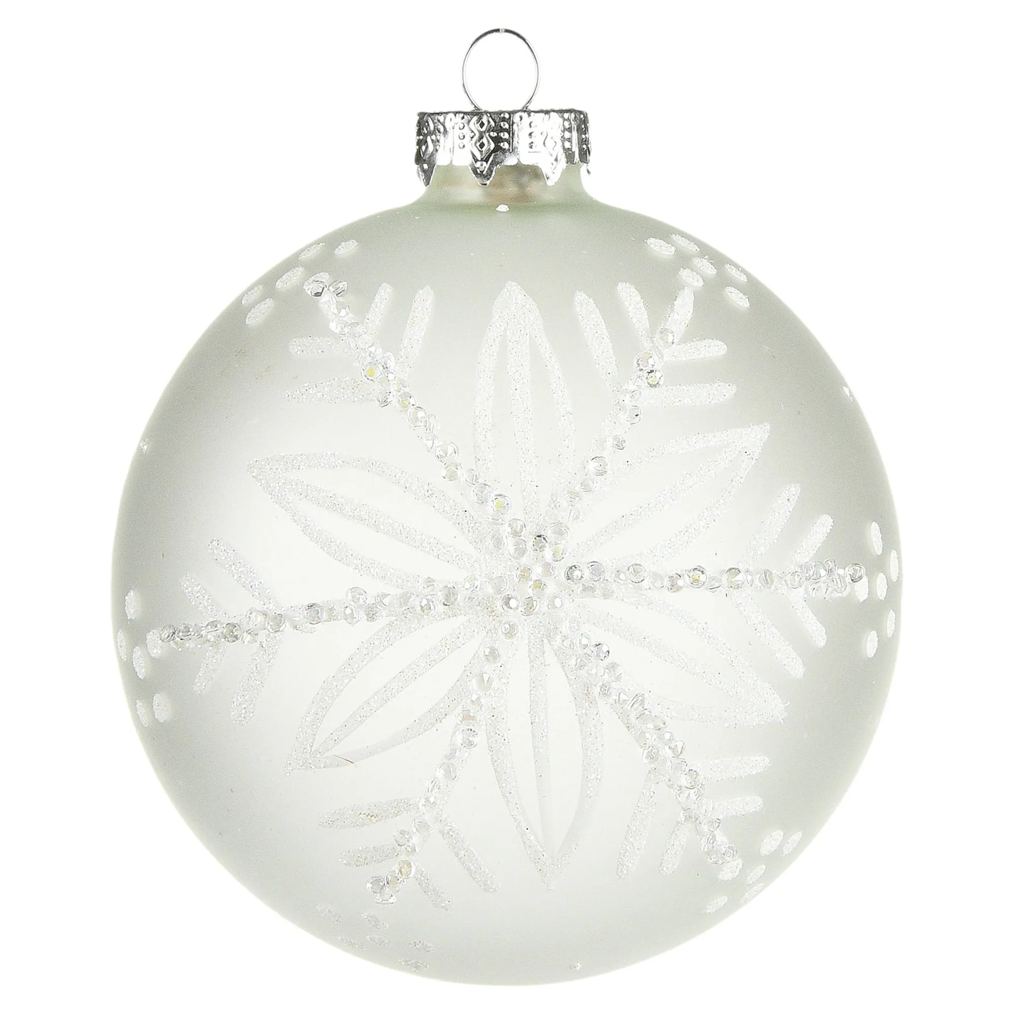 Glas-Weihnachtskugel Schneeflocke^Depot Cheap