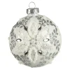 Glas-Weihnachtskugel Schneeblume^Depot Store
