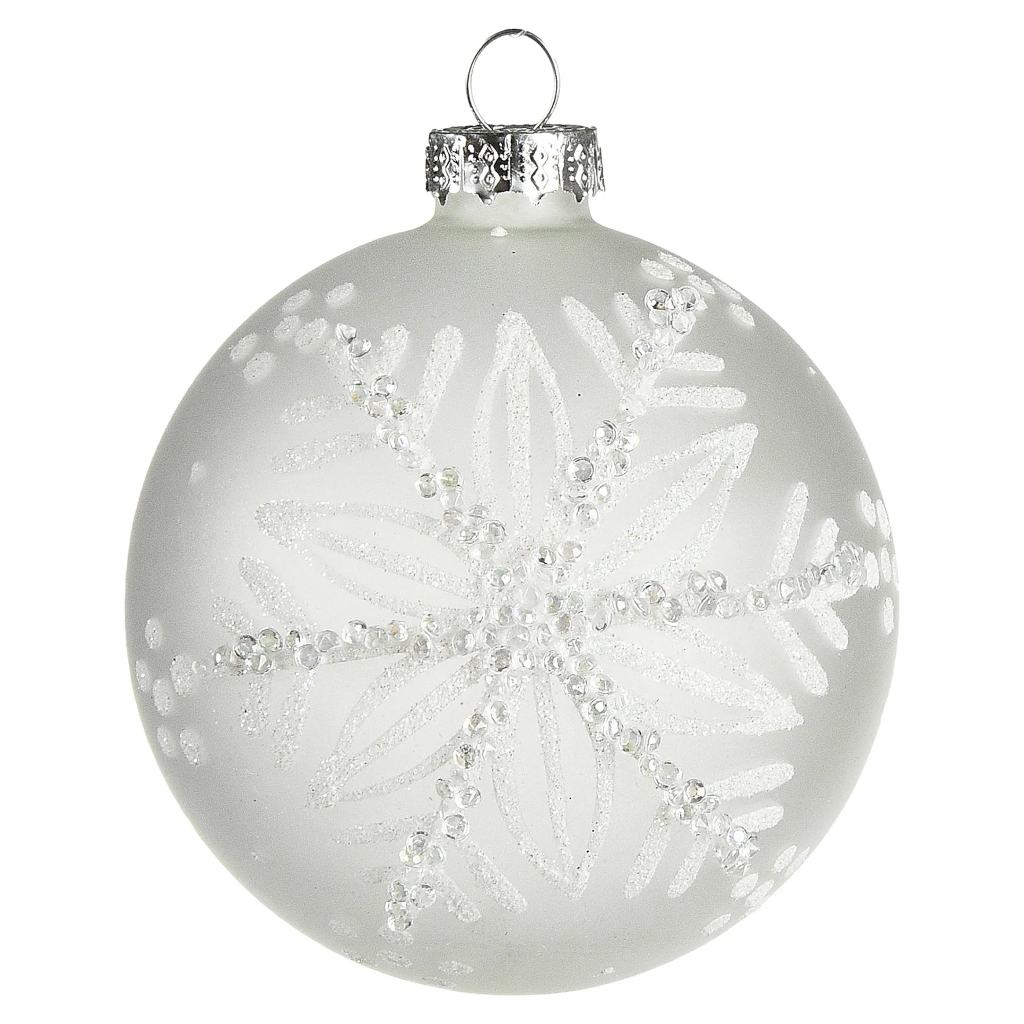 Glas-Weihnachtskugel Schneeflocke^Depot Best Sale