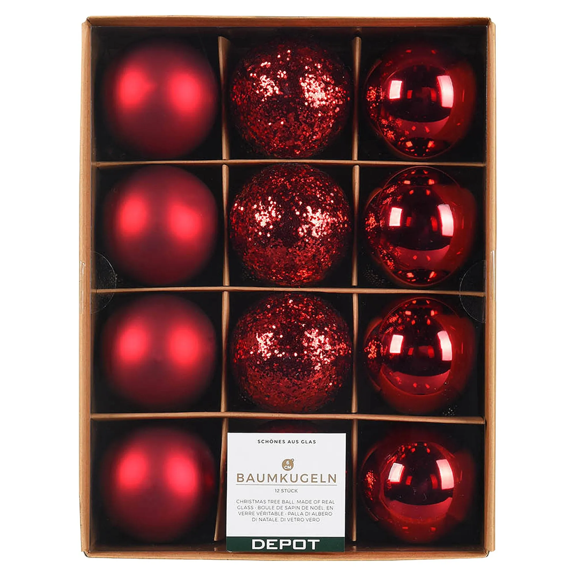 Glas-Weihnachtskugel-Set Glimmermix^Depot New