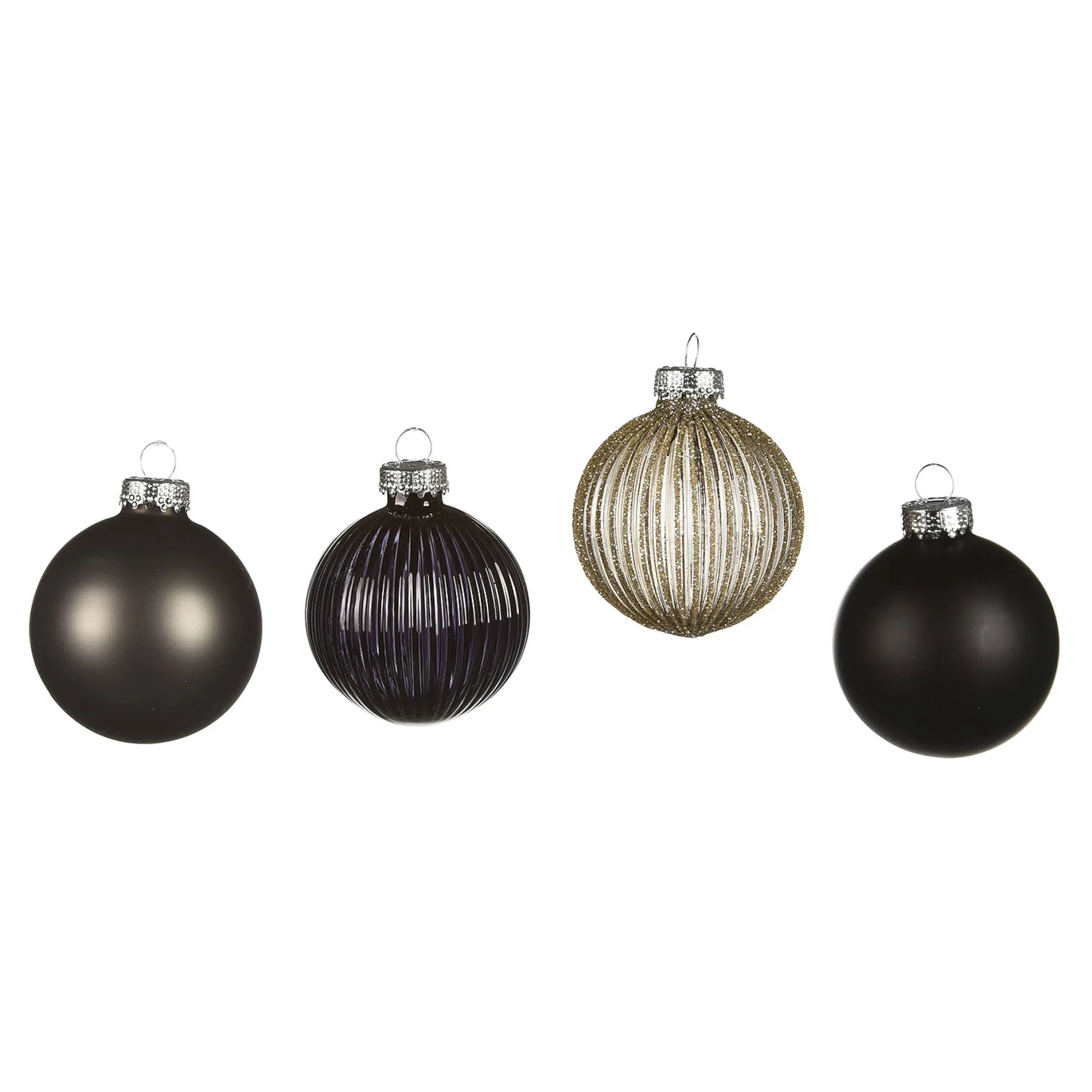 Glas-Weihnachtskugel-Set Rille^Depot Clearance