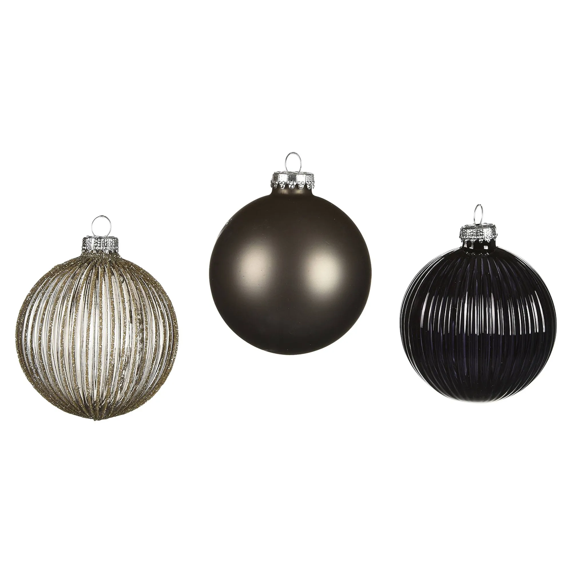 Glas-Weihnachtskugel-Set Rille^Depot Fashion
