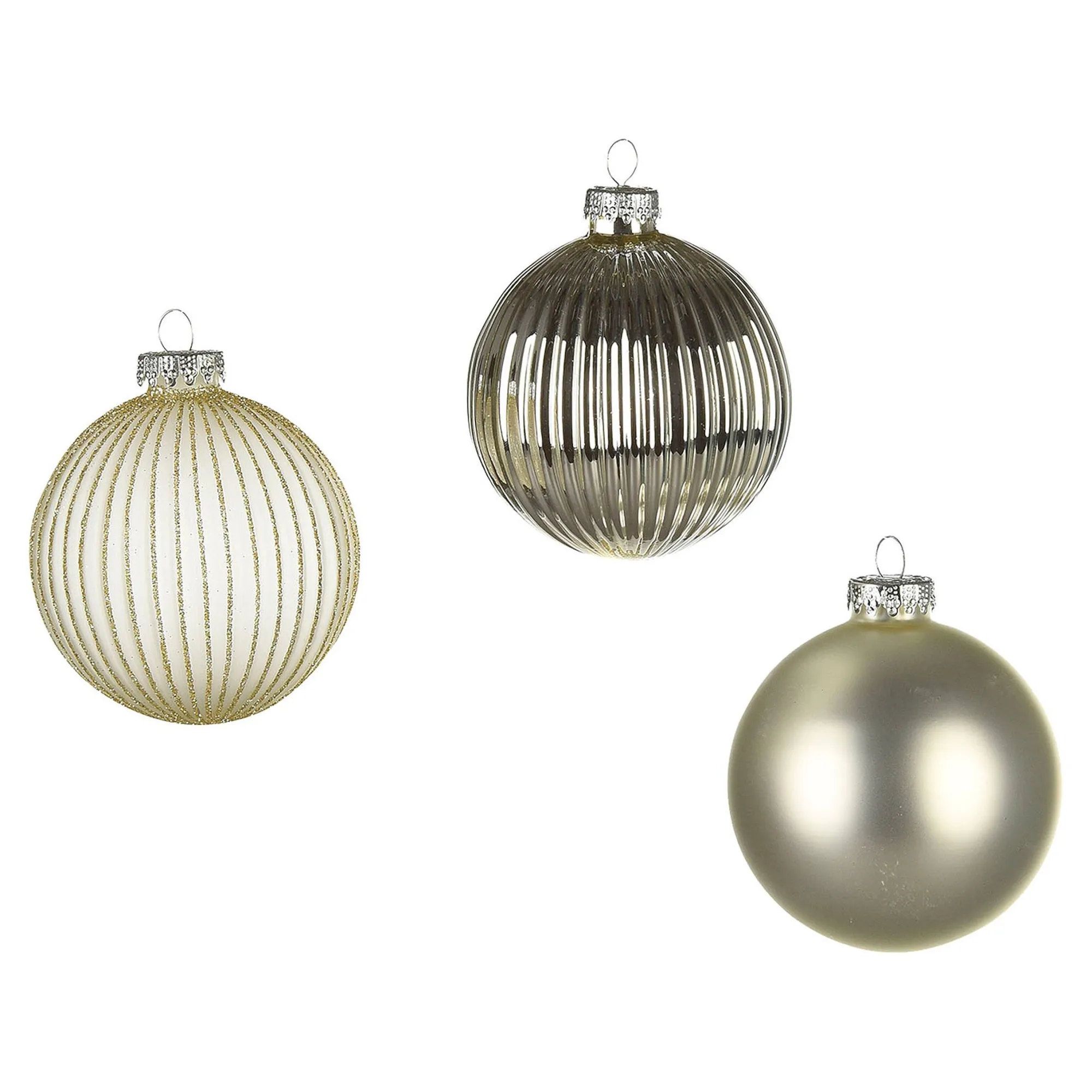 Glas-Weihnachtskugel-Set Rille^Depot Shop