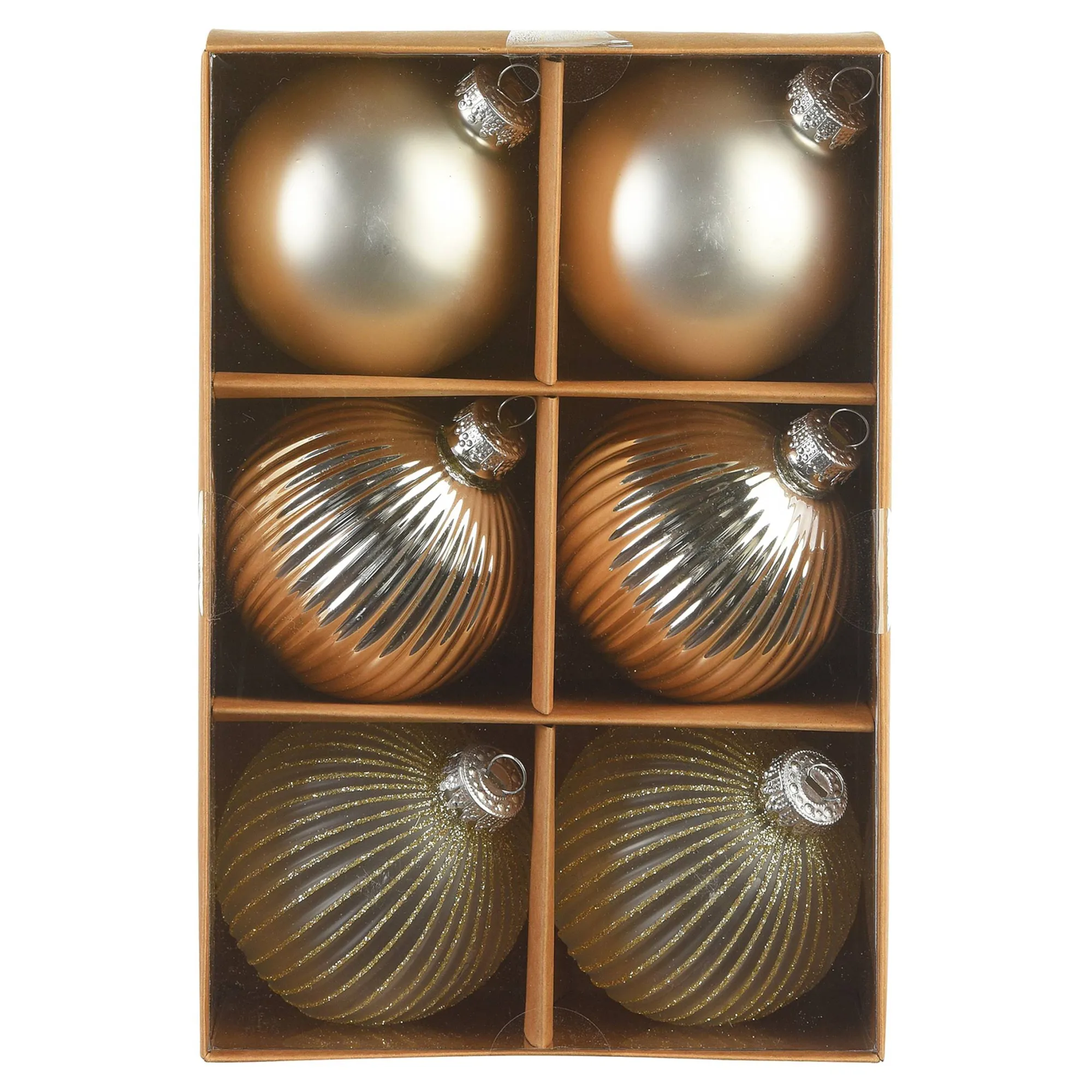 Glas-Weihnachtskugel-Set Rille^Depot Shop
