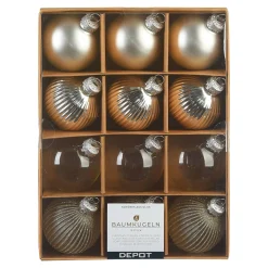 Glas-Weihnachtskugel-Set Rille^Depot Fashion