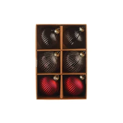 Glas-Weihnachtskugel-Set Rille^Depot Discount