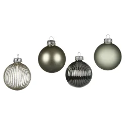 Glas-Weihnachtskugel-Set Rille^Depot Cheap
