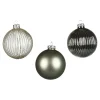Glas-Weihnachtskugel-Set Rille^Depot Discount
