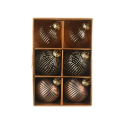 Glas-Weihnachtskugel-Set Rille^Depot Fashion