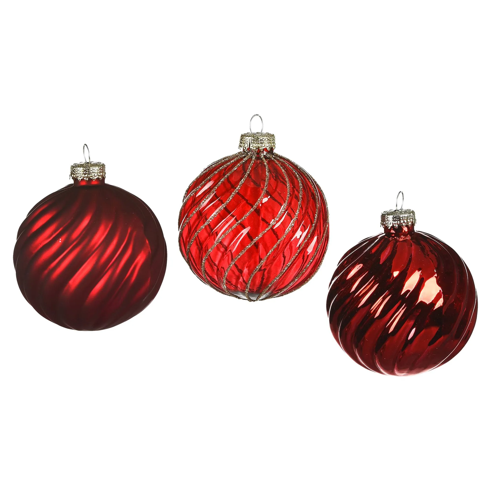 Glas-Weihnachtskugel-Set Spiral^Depot Shop