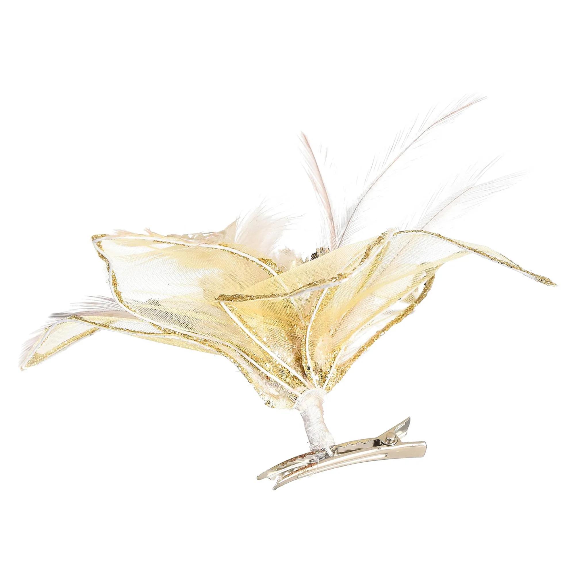 Glitzer-Deko-Blume Organza Auf Clip^Depot Shop