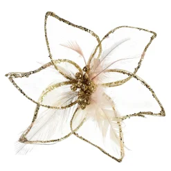 Glitzer-Deko-Blume Organza Auf Clip^Depot Shop