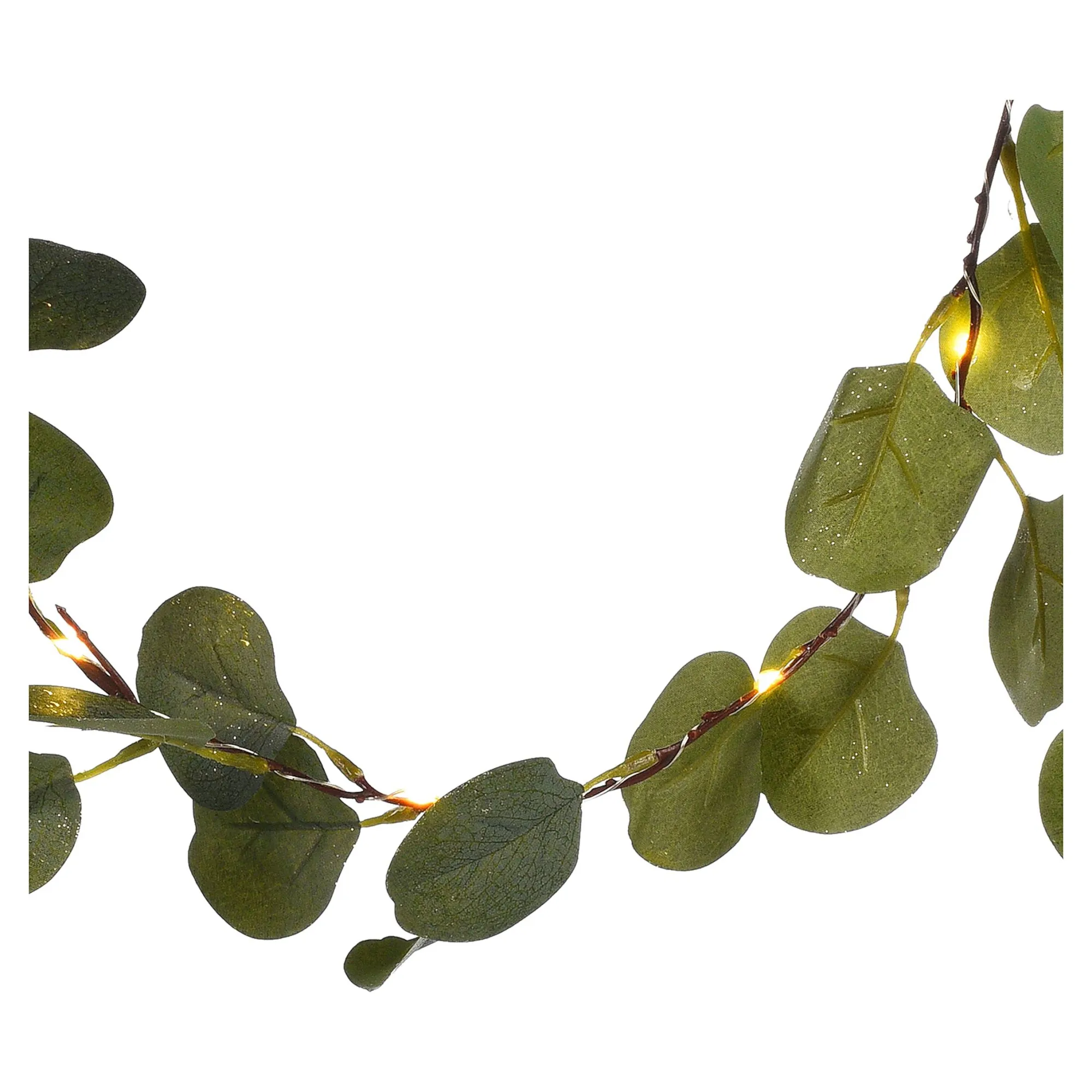 Glitzer-Lichterkette Eukalyptusblatt^Depot Flash Sale
