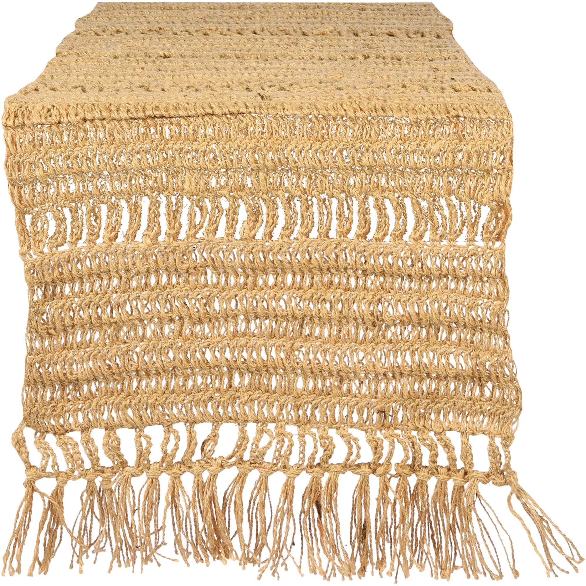 Online Depot Jute-Tischläufer Makramee