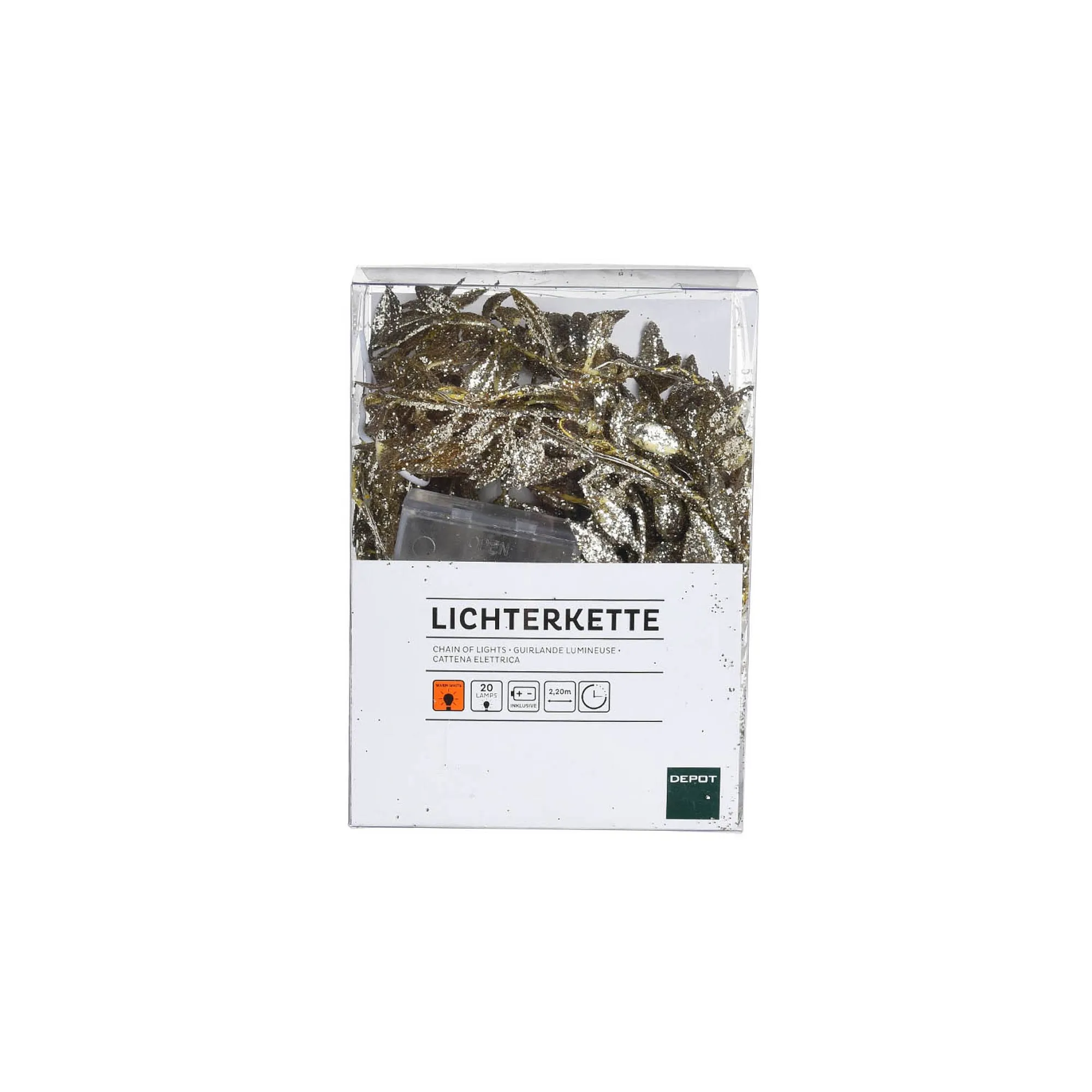 Lichterkette Glitzerblattchen^Depot Cheap