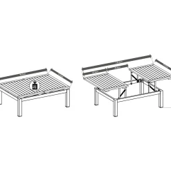 Hot Depot Outdoor-Loungetisch Rica, Verstellbar