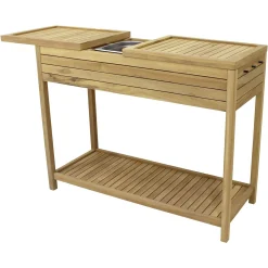 Hot Depot Outdoor-Tisch Toni Aus Teakholz Mit Edelstahlschussel