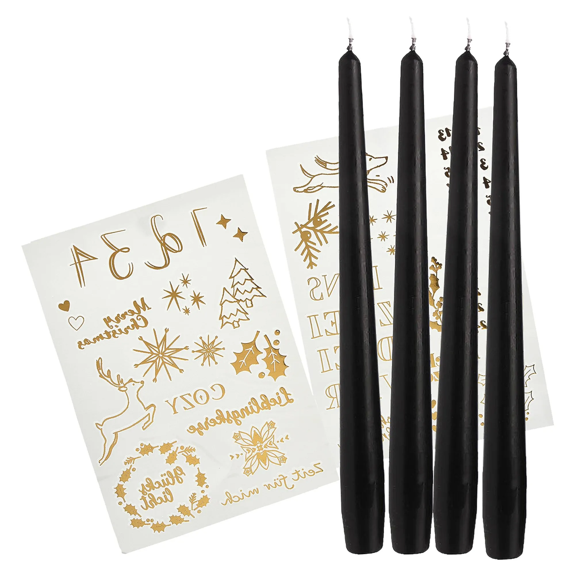 Spitzkerzen-Set Advent Mit Kerzenstickern^Depot Best Sale