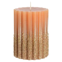 Stumpenkerze Glitzer, Gerillt^Depot Clearance