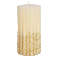 Stumpenkerze Glitzer, Gerillt^Depot Cheap