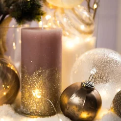 Stumpenkerze Gold Glitter^Depot Cheap