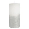 Stumpenkerze Rustic Silver Glitter^Depot Outlet